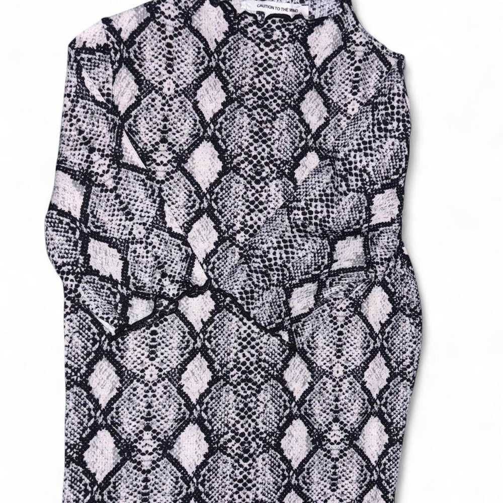 Caution To The Wind Black and White Patterned Top